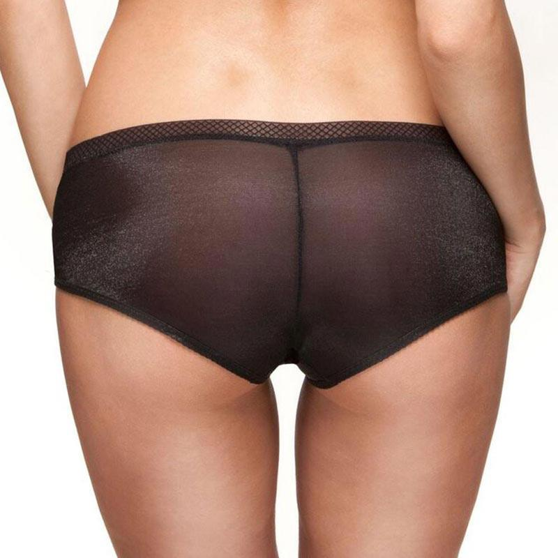 Gossard Glossies Black Sheer Shorts Panty