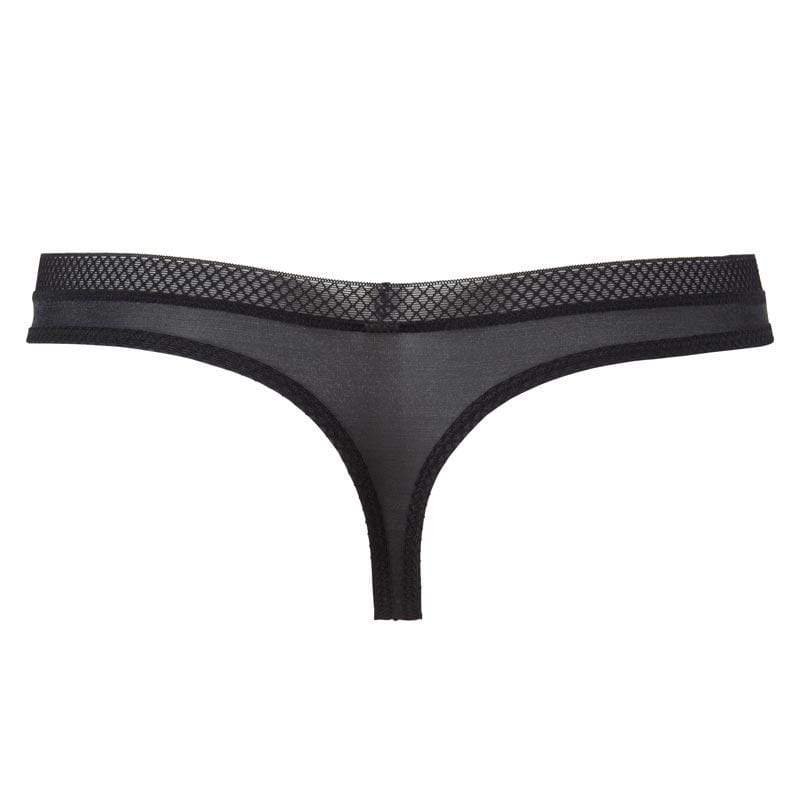 Gossard Glossies Black Sheer Thong Panty