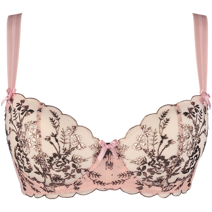 Axami Copper Rose Sheer Mesh Balconette Bra