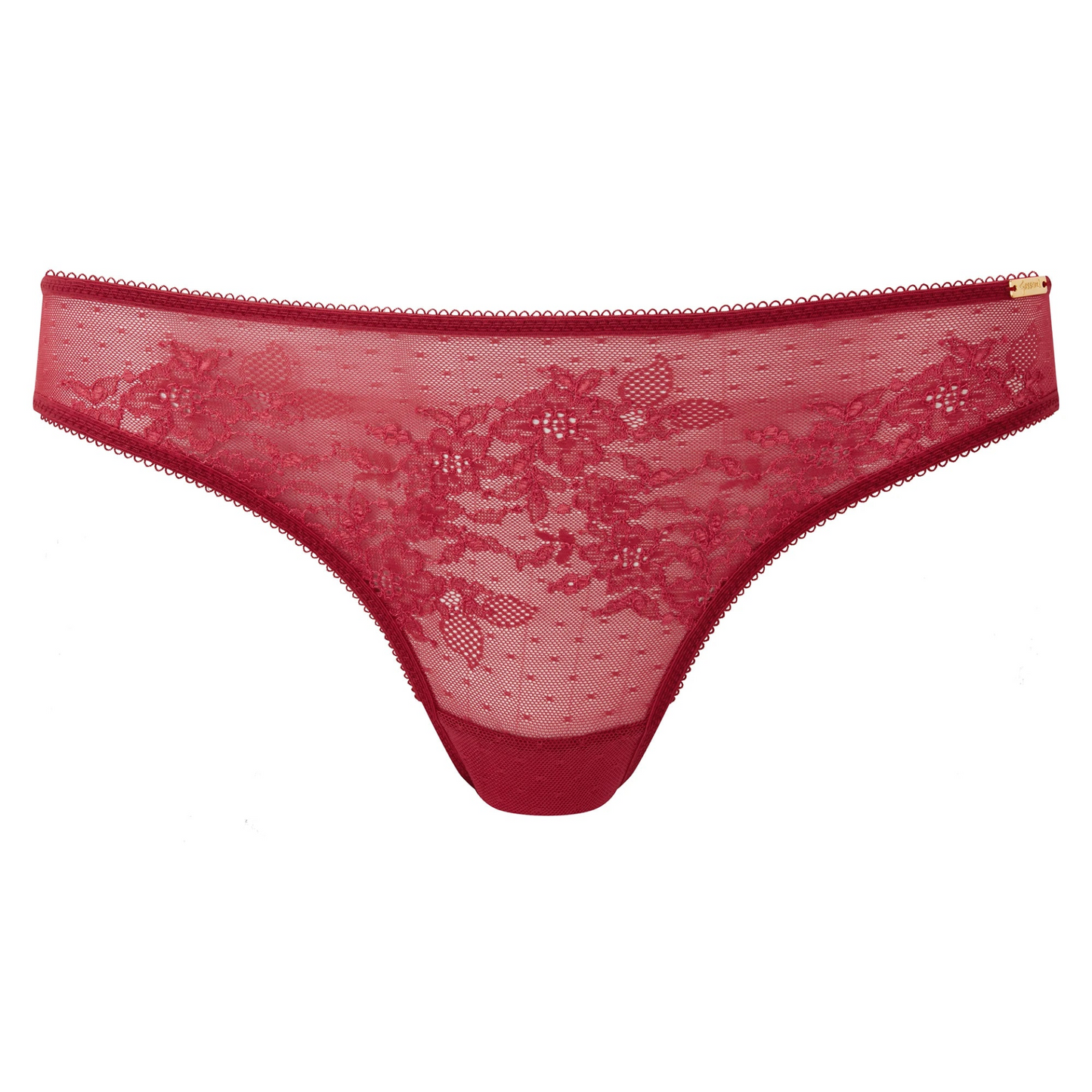 Gossard Glossies Lace Raspberry Blush Sheer Bikini Panty