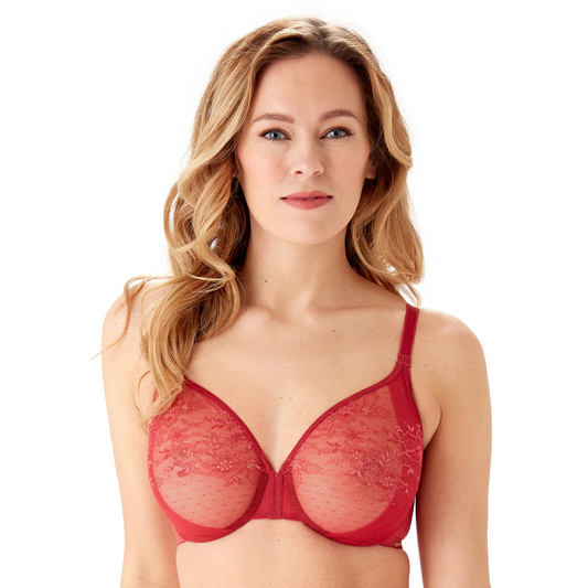 Gossard Glossies Lace Rasberry Blush Sheer Molded Bra