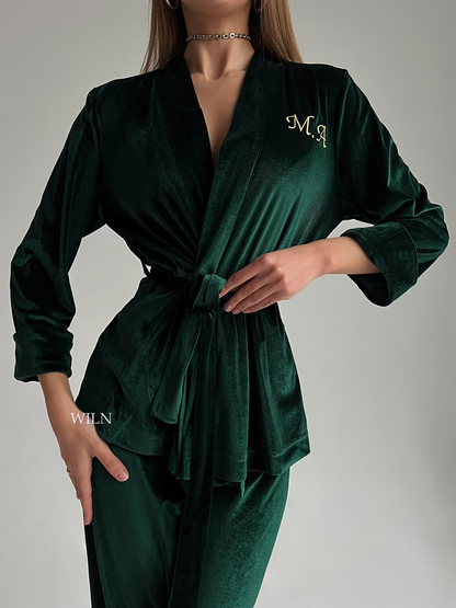 Wiln MAJESTIC - Green Velour Robe