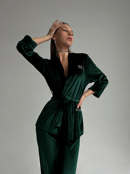 Wiln MAJESTIC - Green Velour Robe