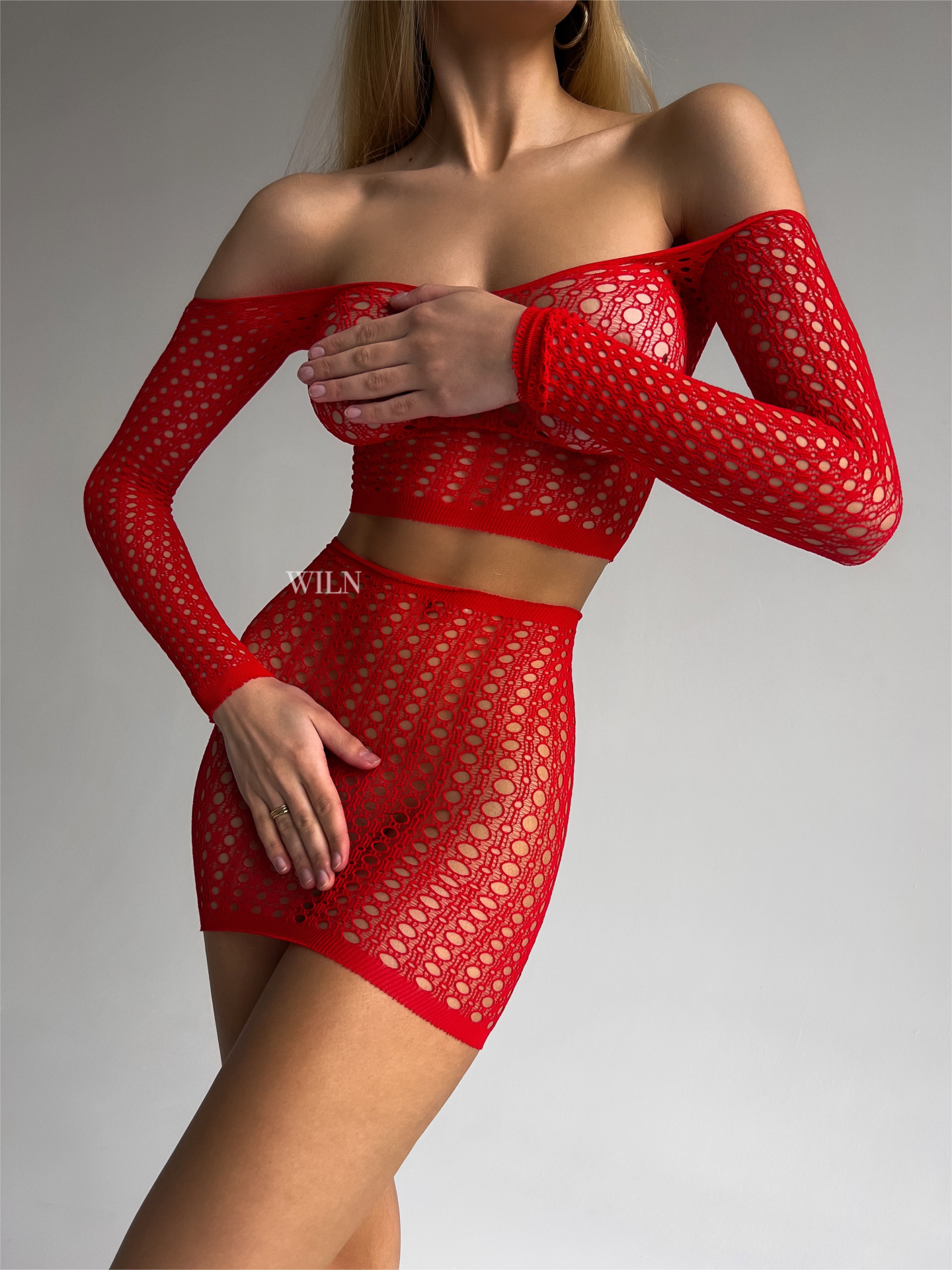 Wiln BORDELLE - Red 2-Piece Bodystocking