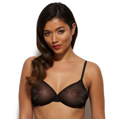 Gossard Glossies Black Sheer Molded Bra