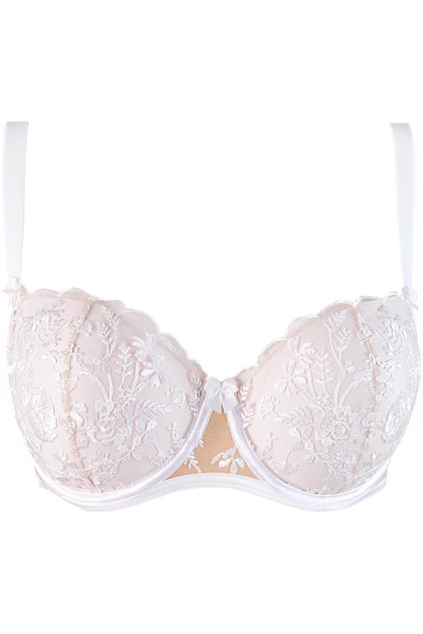 Axami Enigma White Sheer Mesh Balconette Bra