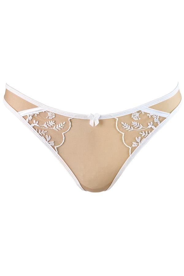 Axami Enigma White Sheer Mesh Thong Panty