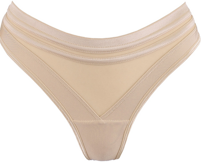 Axami Stripe Nude Soft Brazilian Thong Panty