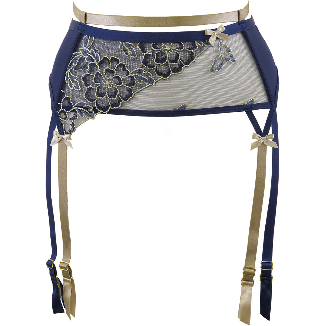 Axami Blue LagoonSheer Mesh Garter Belt