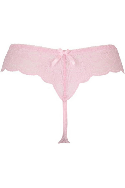 Axami Rose Shadow Sheer Mesh Lace Thong Panty