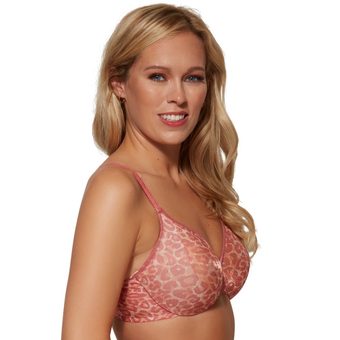 Gossard Glossies Pink Leopard Print Sheer Bra