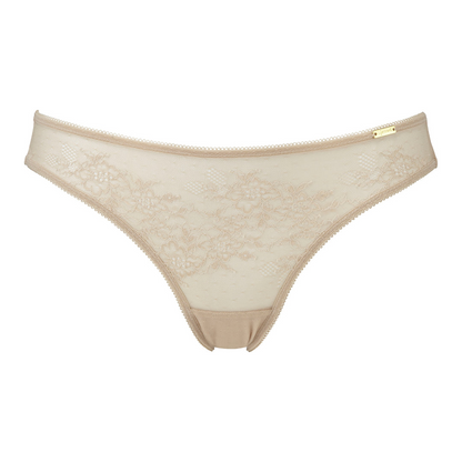 Gossard Glossies Lace Nude Sheer Lace Thong Panty