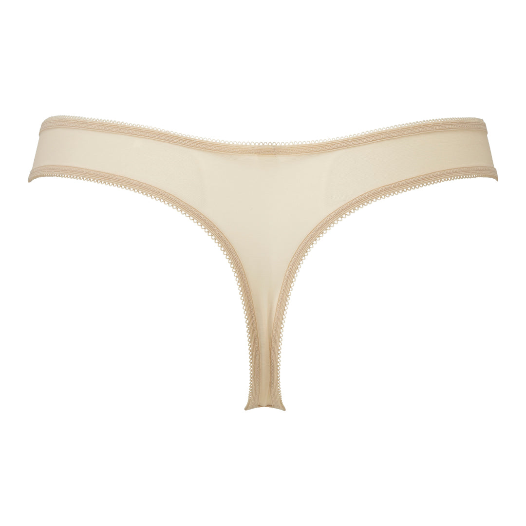 Gossard Glossies Lace Nude Sheer Lace Thong Panty