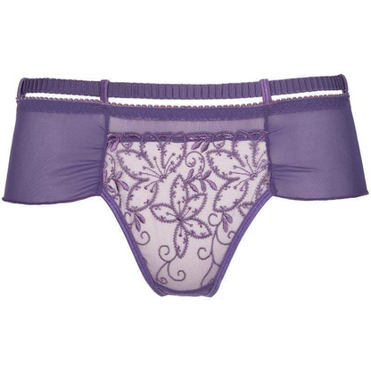 Axami Miami Vibe Purple Sheer Lace Brazilian Thong Panty