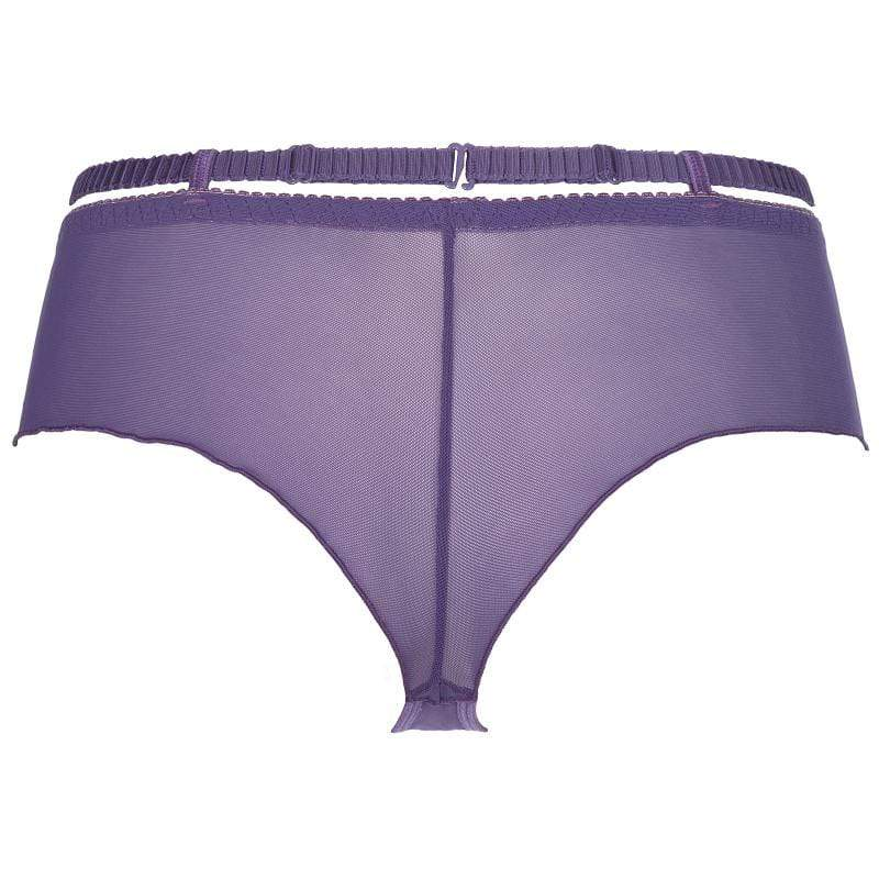 Axami Miami Vibe Purple Sheer Lace Brazilian Thong Panty