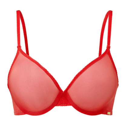 Gossard Glossies Sheer Molded Bra Chilli Red