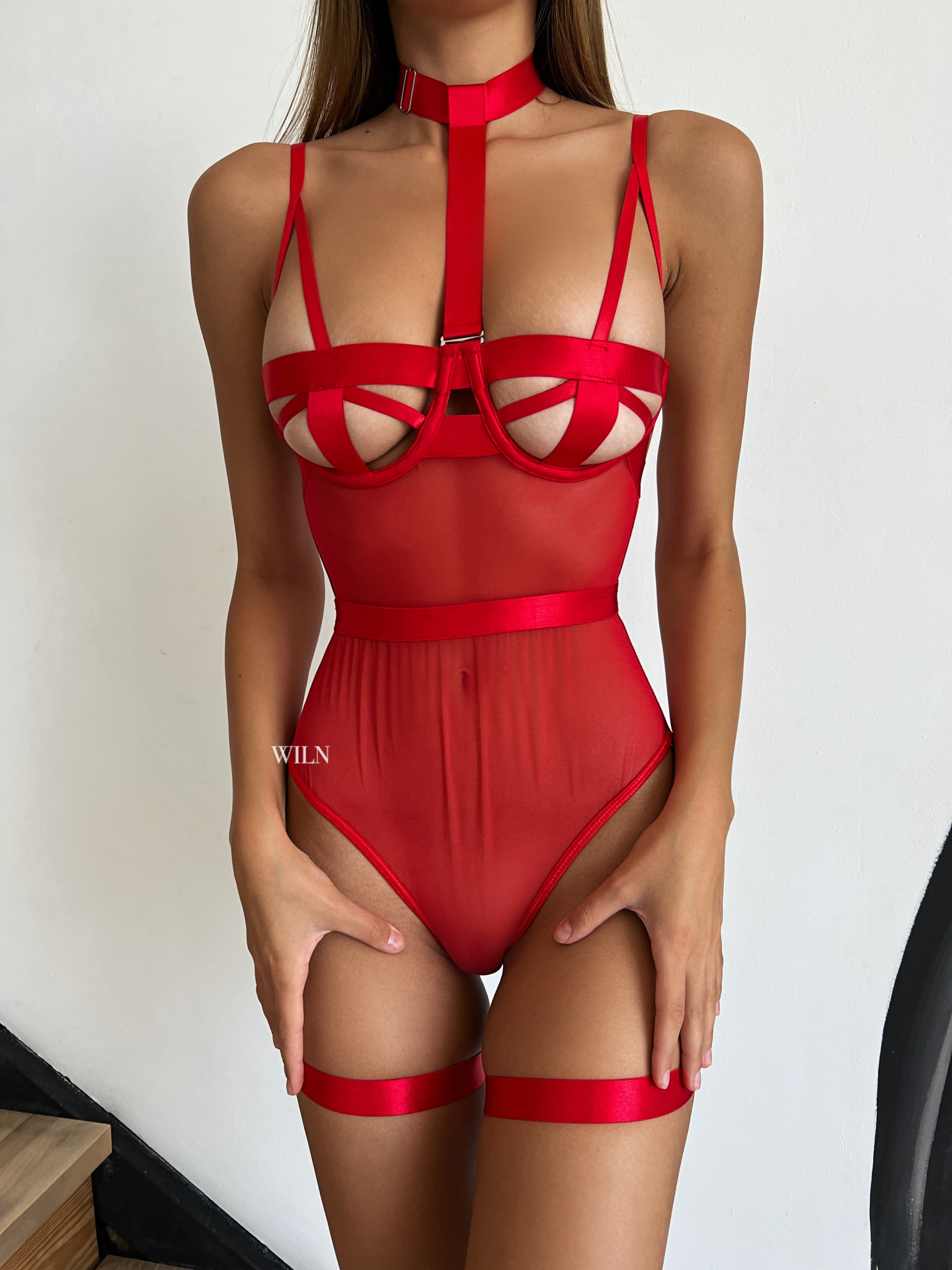 Khajurahola.com DOMINATRIX - Red Playsuit-2